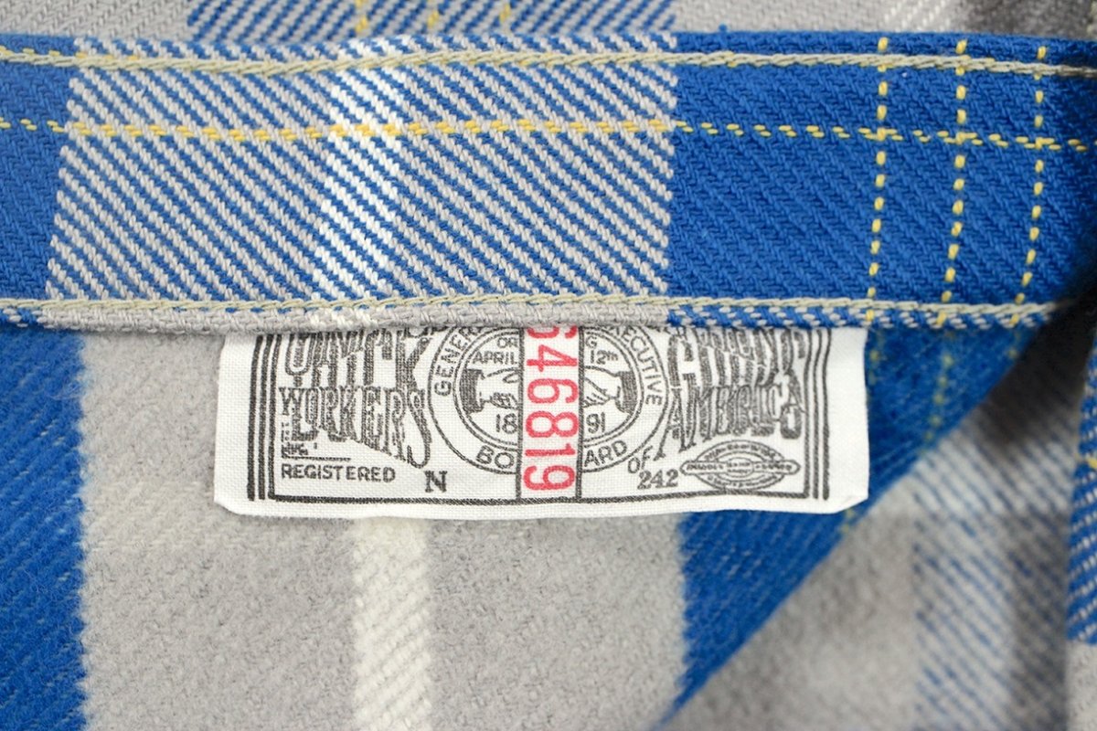 画像10: FREEWHEELERS & CO. ＜MOTOR PSYCLONE GARAGE SERIES＞ ["NOMAD" WORK SHIRT #2433001 VENETIAN BLUE×GRAY×OFF-WHITE×EGG YELLOW size.17 1/2] (10)