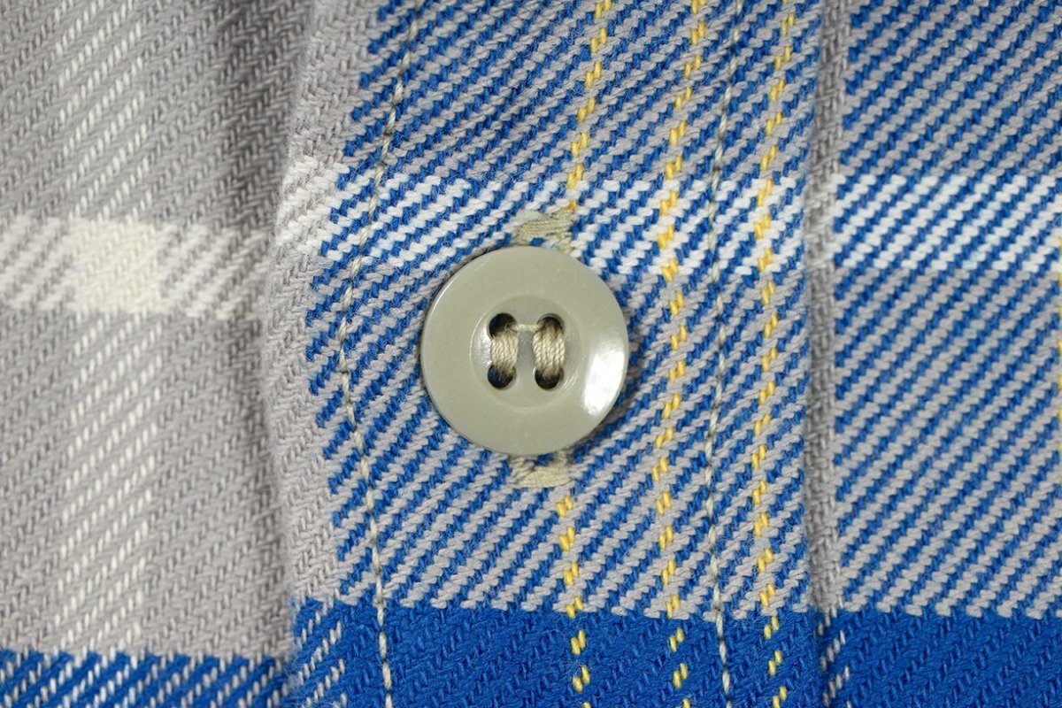 画像5: FREEWHEELERS & CO. ＜MOTOR PSYCLONE GARAGE SERIES＞ ["NOMAD" WORK SHIRT #2433001 VENETIAN BLUE×GRAY×OFF-WHITE×EGG YELLOW size.17 1/2] (5)