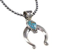 画像3: Navajo #2501 Samuel Yellowhair "Naja Necklace (Kingman Turquoise)"  (3)