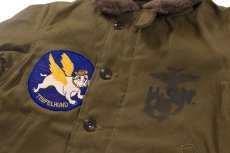 画像8: FREEWHEELERS & CO. [1944 U.S.M.C. Marine Scout Bombing SQ932 "TEUFELHUND" TYPE N-1 #2531002 DARK KHAKI BEIGE size.42,44] (8)