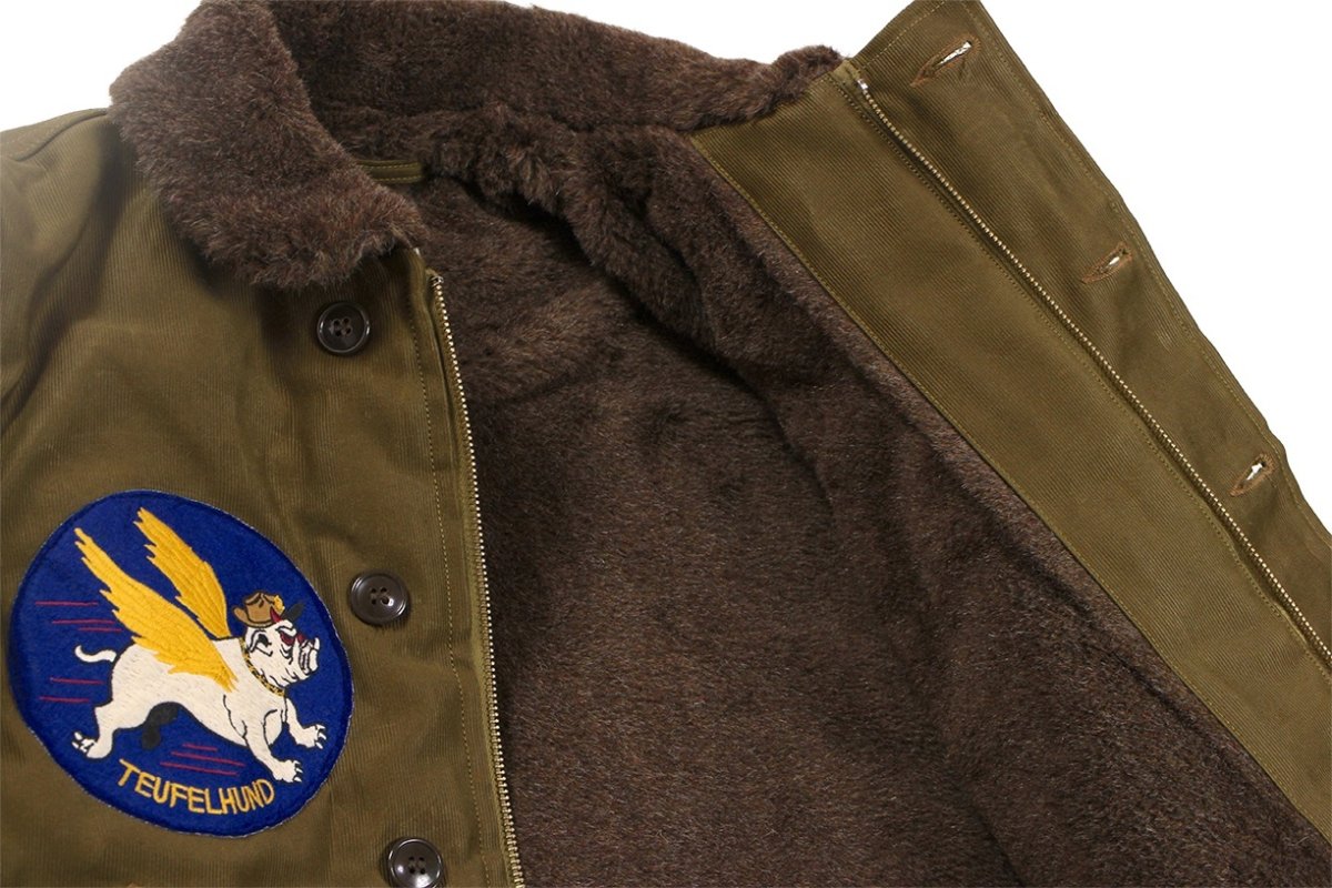 画像4: FREEWHEELERS & CO. [1944 U.S.M.C. Marine Scout Bombing SQ932 "TEUFELHUND" TYPE N-1 #2531002 DARK KHAKI BEIGE size.42,44] (4)