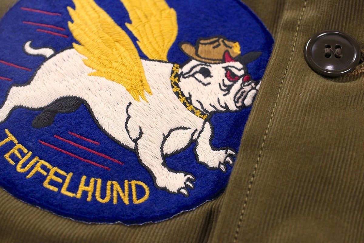 画像9: FREEWHEELERS & CO. [1944 U.S.M.C. Marine Scout Bombing SQ932 "TEUFELHUND" TYPE N-1 #2531002 DARK KHAKI BEIGE size.42,44] (9)