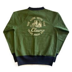 画像2: FREEWHEELERS & CO. ["THE LURE WITH THE CLAW" RAGLAN SLEEVE SWEAT SHIRT #2534002 YELLOW GREEN×OLD NAVY size.38,40,42] (2)