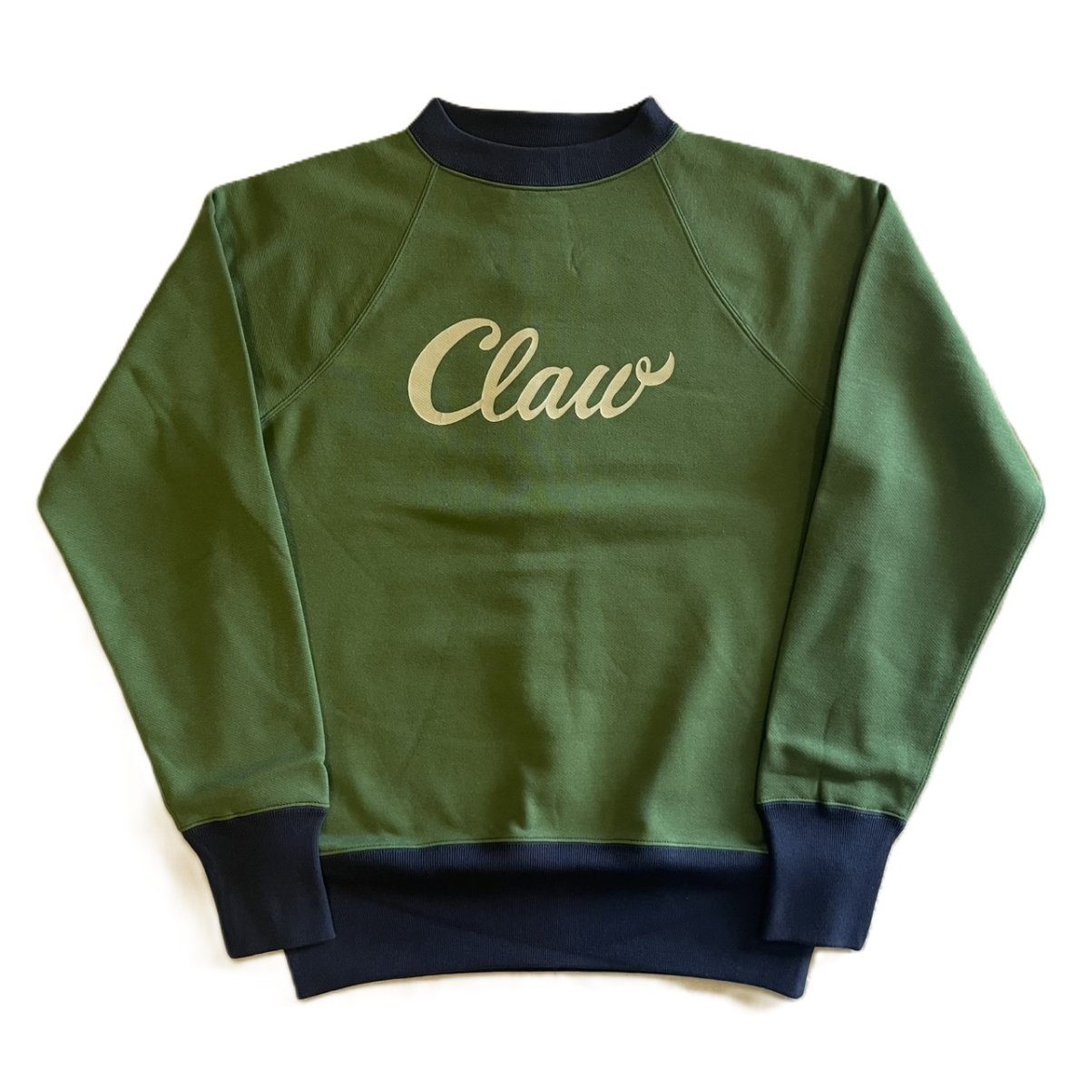 画像1: FREEWHEELERS & CO. ["THE LURE WITH THE CLAW" RAGLAN SLEEVE SWEAT SHIRT #2534002 YELLOW GREEN×OLD NAVY size.38,40,42] (1)