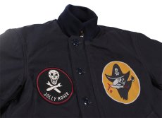画像4: FREEWHEELERS & CO. ["KNUCKLE BONES" on "AAF 90thBG 400thBSQ" CIVILIAN DECK JACKET #2531004 DARK NAVY size.38,40,42,44] (4)