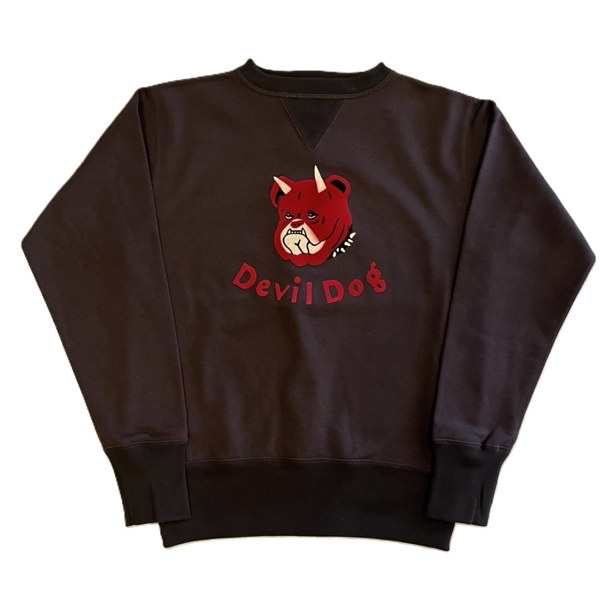 画像1: FREEWHEELERS & CO. ["Devil Dog" DOUBLE V SWEAT SHIRT #2534003 CHARCOAL BLACK×SOOT BLACK size.38,40,42,44,46] (1)