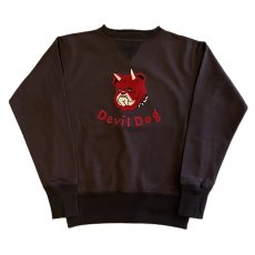 画像1: FREEWHEELERS & CO. ["Devil Dog" DOUBLE V SWEAT SHIRT #2534003 CHARCOAL BLACK×SOOT BLACK size.38,40,42,44,46] (1)