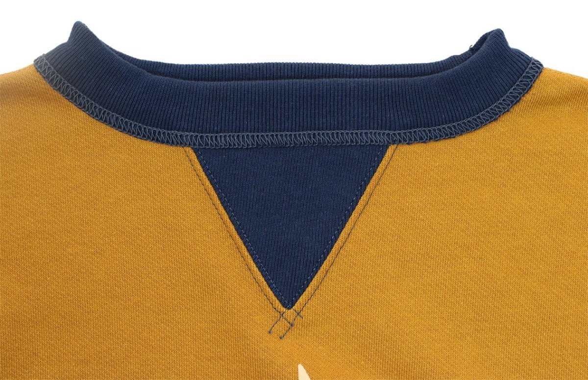 画像3: FREEWHEELERS & CO. ["Devil Dog" DOUBLE V SWEAT SHIRT #2534003 OLD GOLD×DEEP BLUEBERRY size.40,42,44] (3)