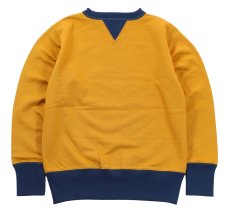 画像2: FREEWHEELERS & CO. ["Devil Dog" DOUBLE V SWEAT SHIRT #2534003 OLD GOLD×DEEP BLUEBERRY size.40,42,44] (2)