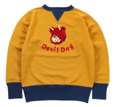 画像1: FREEWHEELERS & CO. ["Devil Dog" DOUBLE V SWEAT SHIRT #2534003 OLD GOLD×DEEP BLUEBERRY size.40,42,44] (1)