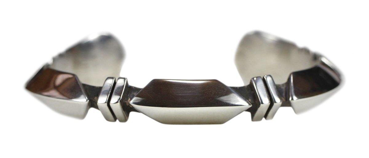 画像1: Navajo #2519 Jasper Nelson "Cut Out Triangle Bangle" (1)