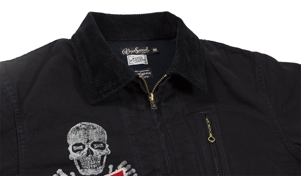 画像12: FREEWHEELERS & CO. ＜MOTOR PSYCLONE GARAGE SERIES＞ ["RISING FROM HELL" GARAGE WORKER JACKET #2531019 YARN-DYED RUDE BLACK size.40] (12)