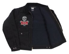 画像3: FREEWHEELERS & CO. ＜MOTOR PSYCLONE GARAGE SERIES＞ ["RISING FROM HELL" GARAGE WORKER JACKET #2531019 YARN-DYED RUDE BLACK size.40] (3)