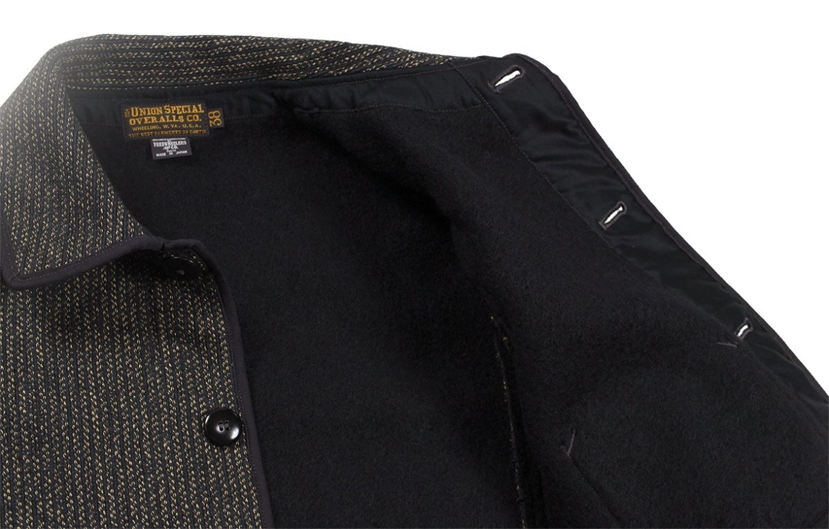 画像10: 【予約商品/12月頃〜再入荷予定】FREEWHEELERS & CO. ["LONGSHOREMAN" WINTER WORKER JACKET #2631014 GRAINED BLACK STRIPE×BLACK size.36,38,40,42,44] (10)