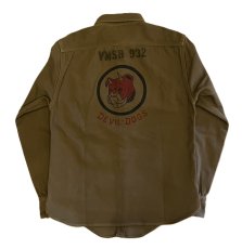 画像2: FREEWHEELERS & CO. [1944 U.S.M.C. Marine Scout Bombing SQ932 "TEUFELHUND" Gemsa #2533002 KHAKI OLIVE size.15,16,17,17 1/2] (2)
