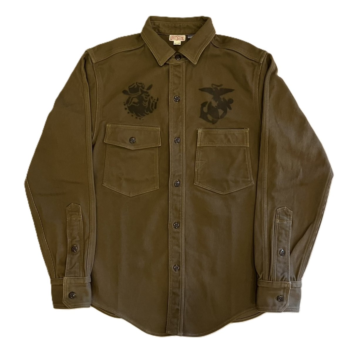 画像1: FREEWHEELERS & CO. [1944 U.S.M.C. Marine Scout Bombing SQ932 "TEUFELHUND" Gemsa #2533002 KHAKI OLIVE size.15,16,17,17 1/2] (1)