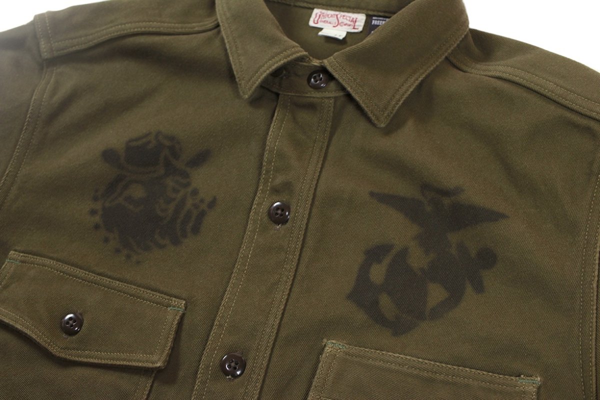 画像8: FREEWHEELERS & CO. [1944 U.S.M.C. Marine Scout Bombing SQ932 "TEUFELHUND" Gemsa #2533002 KHAKI OLIVE size.17] (8)