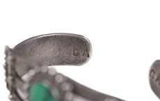 画像9: Navajo #2601 Glen Adakai 1940s "Fred Harvy Style Turquoise Bangle (Fox Turquoise)"  (9)