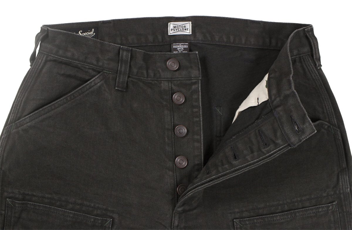 画像5: FREEWHEELERS & CO.＜MOTOR PSYCLONE GARAGE SERIES＞ ["BAKERSFIELD" CUT-LENGTH TROUSERS #2622009 YARN-DYED INK BLACK w.30,32,34,36] (5)
