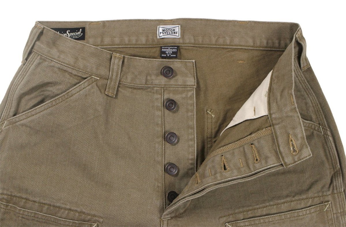 画像5: FREEWHEELERS & CO.＜MOTOR PSYCLONE GARAGE SERIES＞ ["BAKERSFIELD" CUT-LENGTH TROUSERS #2622009 YARN-DYED BEIGE w.36] (5)