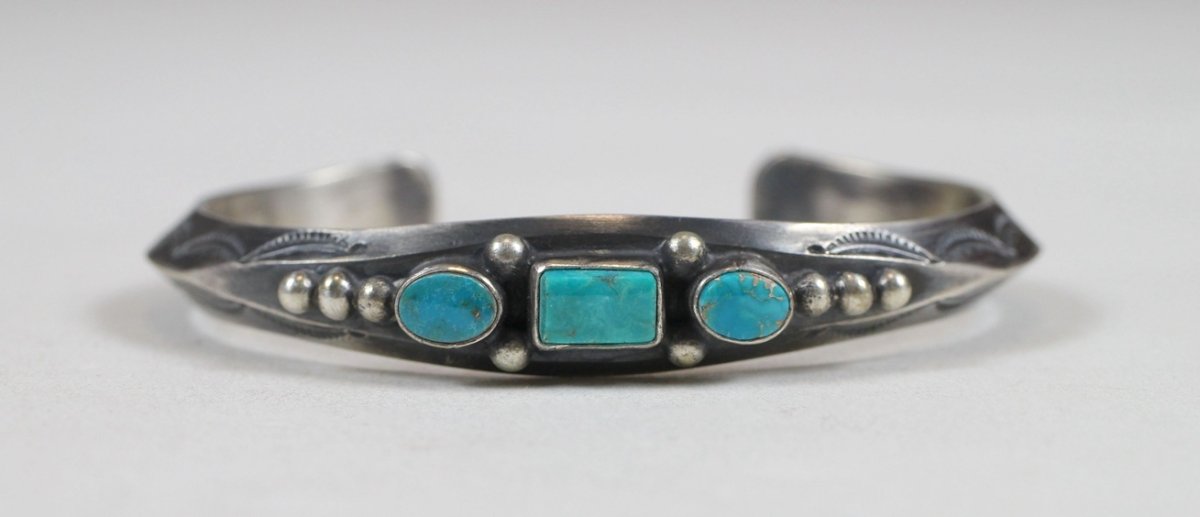 画像1: Navajo #2615 Fritson Toledo "Bangle (Fox Turquoise)" (1)