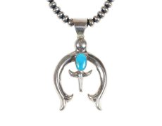 画像2: Navajo #2611 Mildred Parkhurst "Naja Necklace (Kingman Turquoise)"  (2)