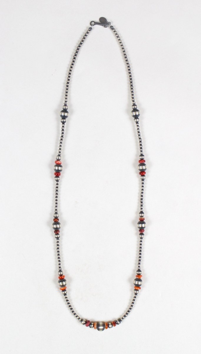 画像1: Navajo #2621 "Navajo Pearl × Beads Necklace"  (1)