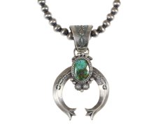 画像2: Navajo #2612 Samuel Yellowhair "Naja Necklace (Royston Turquoise)"  (2)