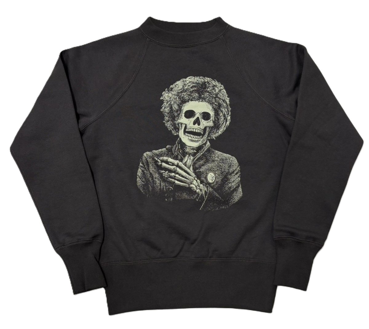 画像1: FREEWHEELERS & CO.＜Visions of the Great American Legends＞["STONE FREE" RAGLAN SLEEVE SWEAT SHIRT #2634003 SOOT BLACK size.38,40,42,44] (1)