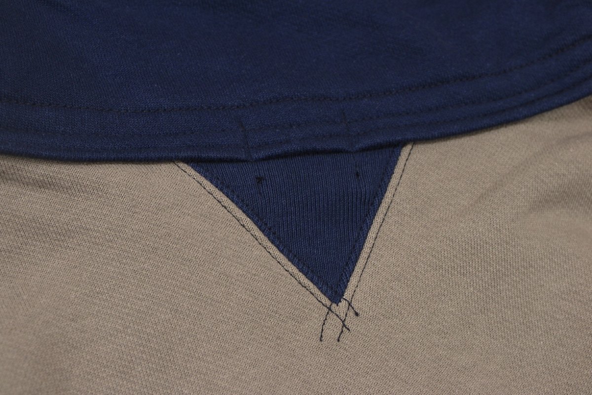 画像6: FREEWHEELERS & CO. ["AFTER HOOD SWEAT SHIRT SET-IN SLEEVE" DOUBLE FACE #2634004 MEDIUM GRAY×OLD NAVY×DRY CREAM size.40,42] (6)