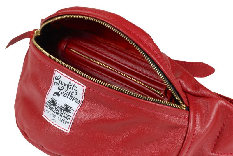 LanglitzLeathers -別注 Inside Pocket Waist Bag- RED(COW HIDE)